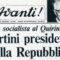 8 luglio 1978 Sandro Pertini viene  eletto Presidente della Repubblica